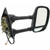 1999-2004 Ford F450 Mirror Passenger Side Power Textured Dual Arm/Glass Telescopic Type Round Plug