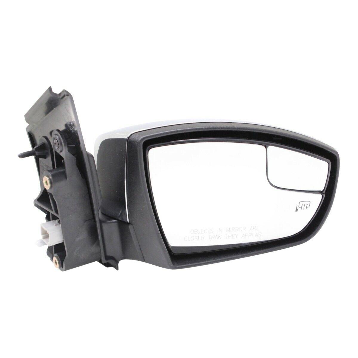 Rétroviseur extérieur côté passager pour Ford Escape 2013-2016, électrique et chauffant, avec coque chromée et surveillance d'angle mort (sans clignotant), FO1321514