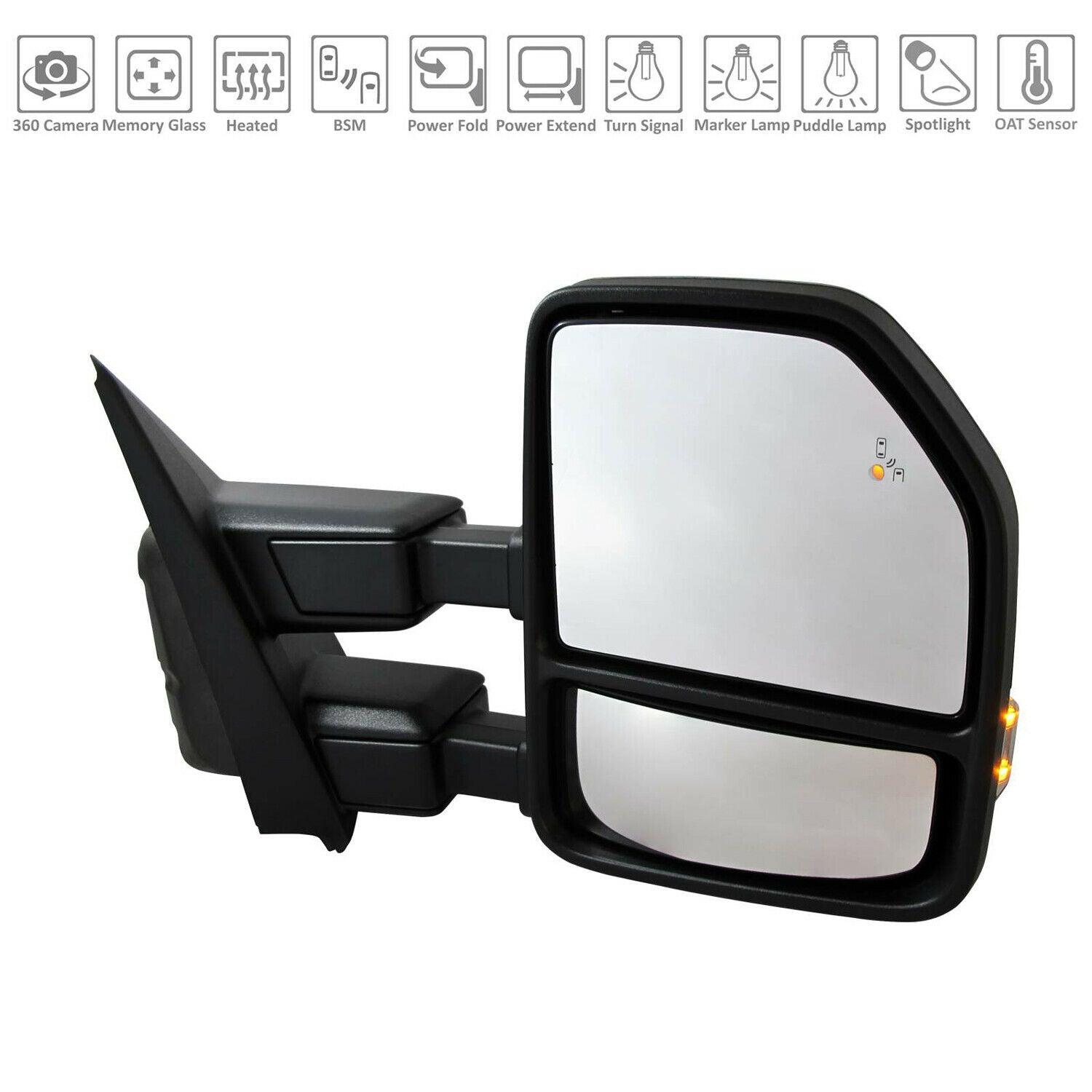 Mirror Passenger Side Ford F150 Raptor 2018-2020 Power Dual Heated With Memory/Signal/Side Marker/Blind Spot/Camera/Power Fold Extend Tow Type , FO1321642