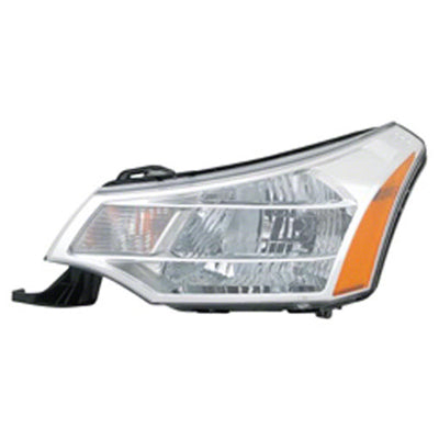Phare avant côté conducteur pour Ford Focus 2008-2011 (garniture chromée brillante), sauf berline SES 2010-2011, référence Fo2502244C - Hunt Parts