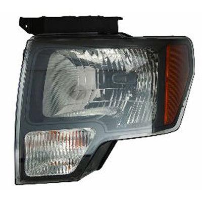 Phare avant côté conducteur pour Ford F150 2010-2014 SVT Raptor, fumé avec bordure noire, haute qualité, FO2502289
