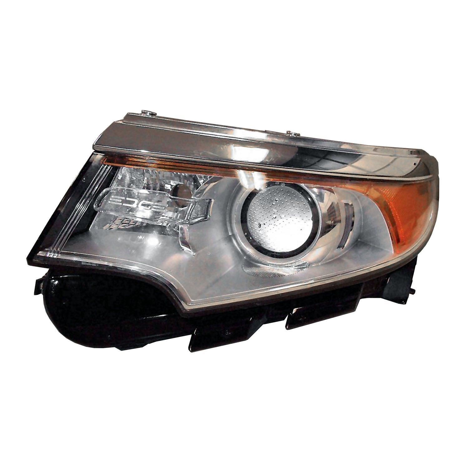 Phare avant gauche halogène pour Ford Edge 2011-2014, sans logo ni finition Sport, enjoliveur chromé de haute qualité, référence FO2502291