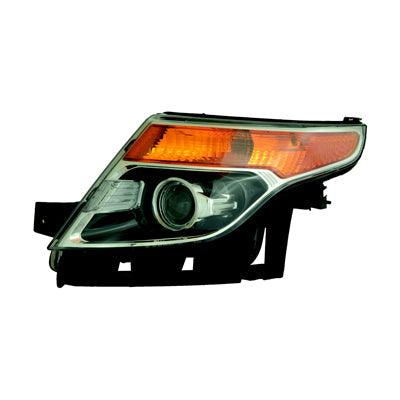 2011-2015 Ford Explorer Head Lamp Driver Side Halogen Base/Xlt/Ltd Models Without Adjust High Quality