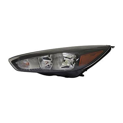 Phare avant côté conducteur pour Ford Focus 2015-2018, contour noir, sans feux de jour, berline/hayon, qualité économique, FO2502337U