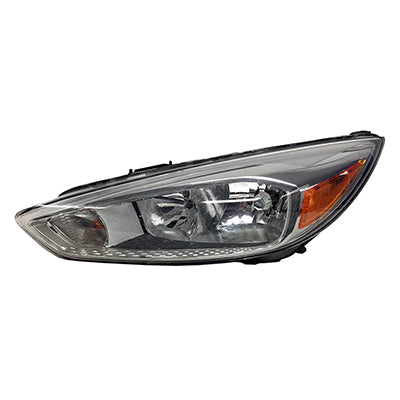 Phare avant côté conducteur Ford Focus 2015-2018, enjoliveur en aluminium, sans feux de jour ni LED, berline/hayon, référence Fo2502339C - Hunt Parts