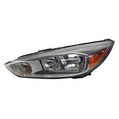 2015-2018 Ford Focus Head Lamp Driver Side Aluminum Bezel Without Drl Without Led Sedan/Hatch Back Economy Quality
