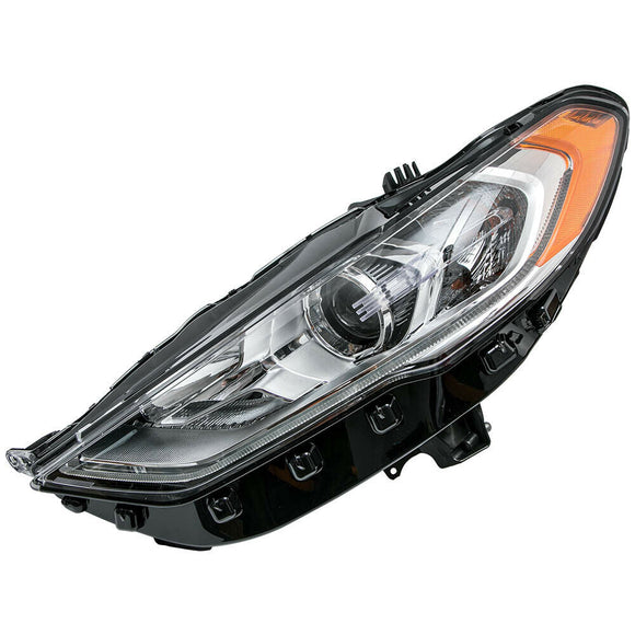 Head Lamp Driver Side Ford Fusion 2017-2020 Halogen Without Signature Lighting Led Strip Capa , Fo2502348C