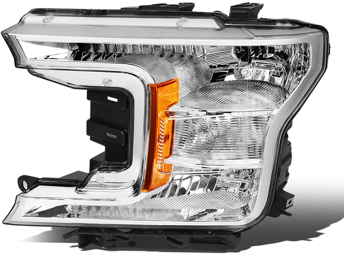 Phare avant gauche halogène avec boîtier chromé pour Ford F150 2018-2020 (modèles de base), référence FO2502372C - Hunt Parts