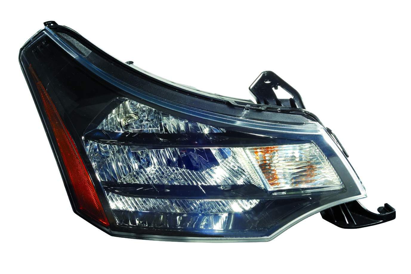 Phare avant côté passager pour Ford Focus 2009-2011, finition noire/chrome, coupé 09-10 / berline 10-11, référence Fo2503269C - Hunt Parts