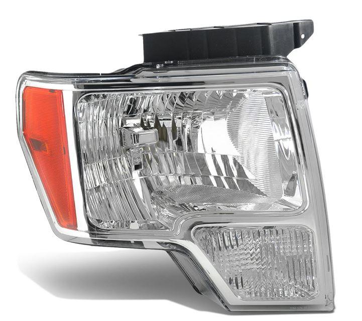 Phare avant côté passager pour Ford F150 2009-2014 (sauf Harley Davidson SVT), avec garniture chromée de haute qualité, FO2503287