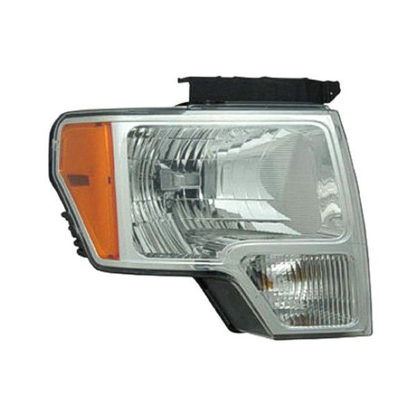 Head Lamp Passenger Side Ford F150 2009-2014 Except Harley Davidson Svt With Chrome Trim Capa , Fo2503287C