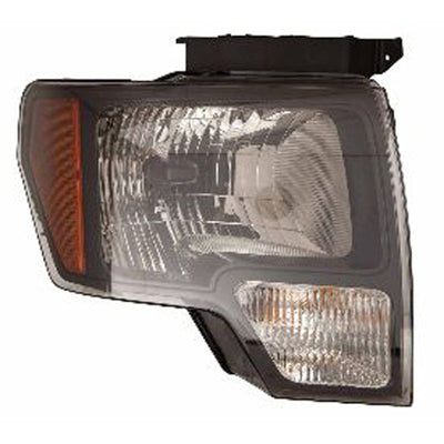 Phare avant côté passager pour Ford F150 Raptor 2010-2014, modèle SVT Raptor, fumé avec bordure noire, référence Fo2503289C - Hunt Parts