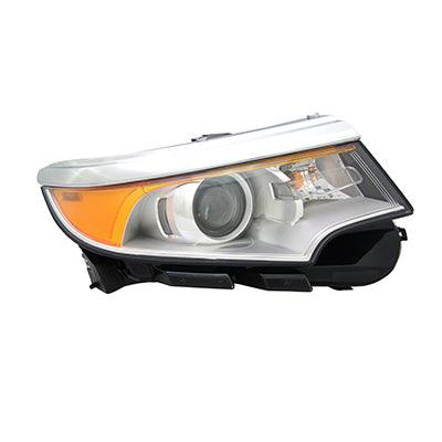 Phare avant côté passager Ford Edge 2011-2014 halogène sans logo ni version Sport, enjoliveur chromé de haute qualité, FO2503291