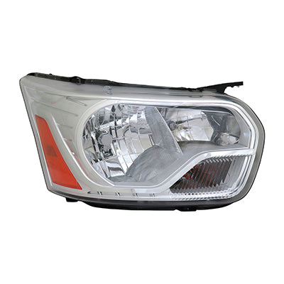 Phare avant côté passager pour Ford Transit T-350HD Passager 2015-2016, fourgonnette mixte passagers/marchandises, avec garniture chromée (jusqu'au 02/09/2015), référence Fo2503329C - Hunt Parts