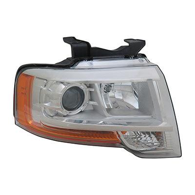 2015-2017 Ford Expedition Head Lamp Passenger Side Projector Type Without Logo/Complex Reflector Black-Out High Quality