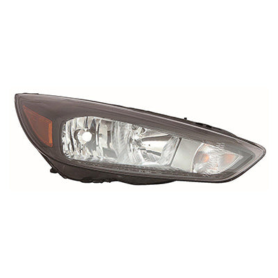 Phare avant côté passager pour Ford Focus 2015-2018, contour noir, sans feux de jour ni LED, berline/hayon, référence Fo2503337C - Hunt Parts