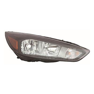 Phare avant côté passager pour Ford Focus 2015-2018, contour noir, sans feux de jour ni LED, berline/hayon, qualité économique, FO2503337U