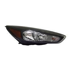Phare avant côté passager Ford Focus 2015-2018 halogène avec contour noir/feux de jour à LED haute qualité, FO2503338