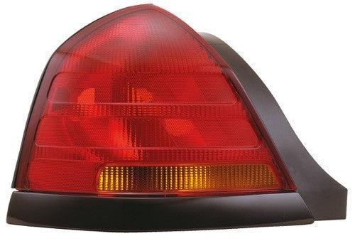 Feu arrière côté conducteur pour Ford Crown Victoria 2001-2003 (moulure noire, ampoule rouge, 2 ampoules), haute qualité, FO2800175