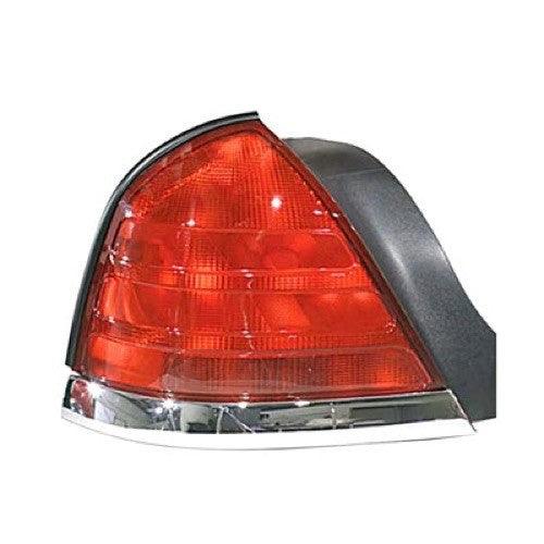 Feu arrière côté conducteur pour Ford Crown Victoria 1999-2002 (moulure chromée - 2 ampoules - rouge) Haute qualité, FO2800176