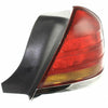 1998-2004 Ford Crown Victoria Tail Lamp Passenger Side (Chrome Moulding 4 Bulb-Red-Amber) High Quality