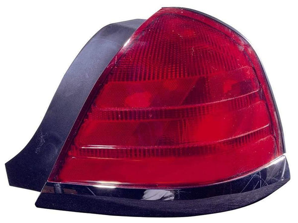 2000-2011 Ford Crown Victoria Tail Lamp Passenger Side (Black Moulding-2 Bulb-Red) High Quality