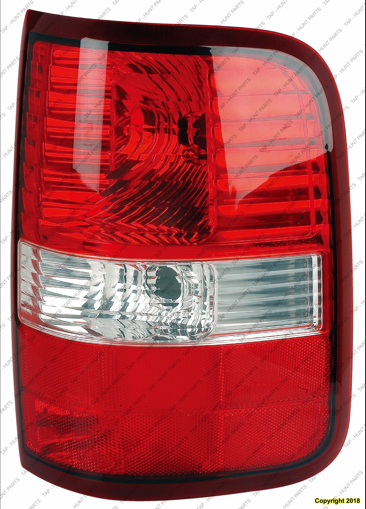 Feu arrière côté passager pour Ford F150 (modèles 2004-2008) avec lentille rouge et boîtier (sauf Harley Davidson Capa), référence Fo2801182C - Hunt Parts