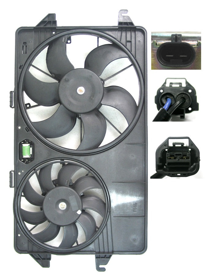 Ensemble ventilateur de refroidissement pour Ford Transit Connect 2010-2013 2.0L, référence Fo3115180U - Hunt Parts