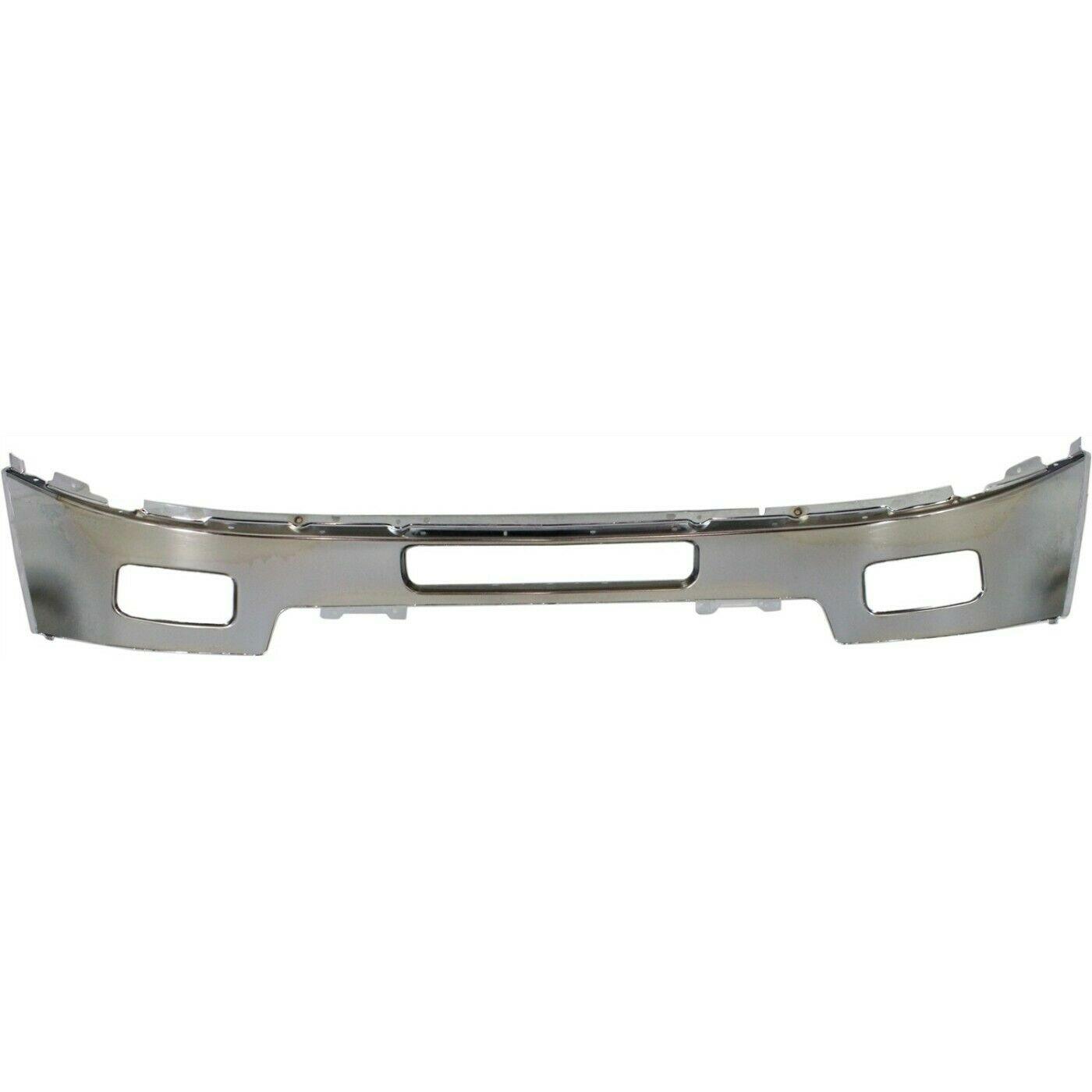 Pare-chocs avant pour Chevrolet Silverado 3500 (2011-2014) avec emplacement pour phare antibrouillard, en acier chromé, référence GM1002837C