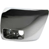 2012-2013 Chevrolet Silverado 1500 Bumper End Front Driver Side Chrome With Fog Lamp Hole 