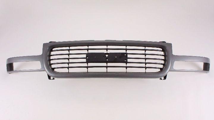 Calandre GMC Sierra 2500 1999-2002, barres horizontales noires avec face avant gris texturé, GM1200429