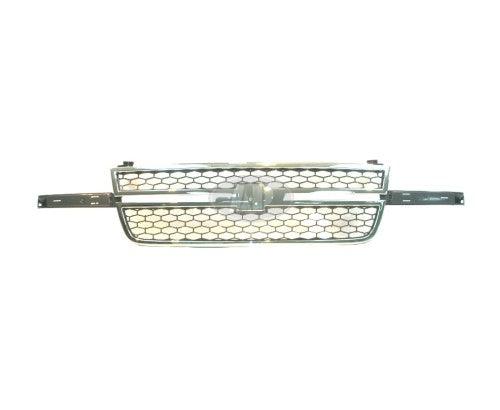 Calandre Chevrolet Silverado 2500 2005-2006, cadre chromé avec nid d'abeille gris, barre centrale O5 SS, nécessite des inserts d'aile, GM1200546