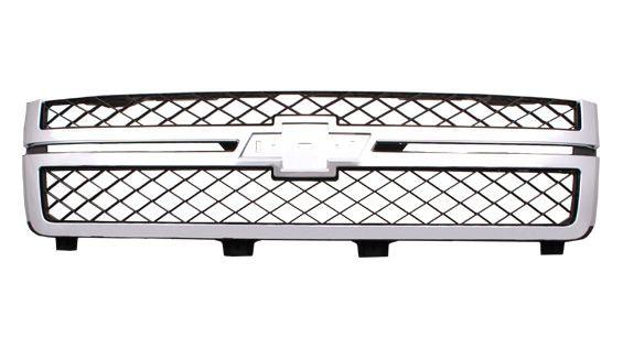 Calandre Chevrolet Silverado 3500 2011-2014 Gris foncé mat avec moulure chromée, GM1200639