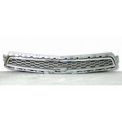 2013 Chevrolet Malibu Grille Upper Ltz Model Silver-Gray With Chrome Moulding