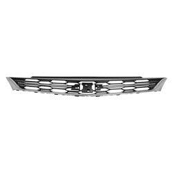 Calandre supérieure Chevrolet Cruze Hatchback 2017-2018 Noir mat nid d'abeille avec moulure chromée inférieure/moulure chromée centrale sans ensemble RS, GM1200739