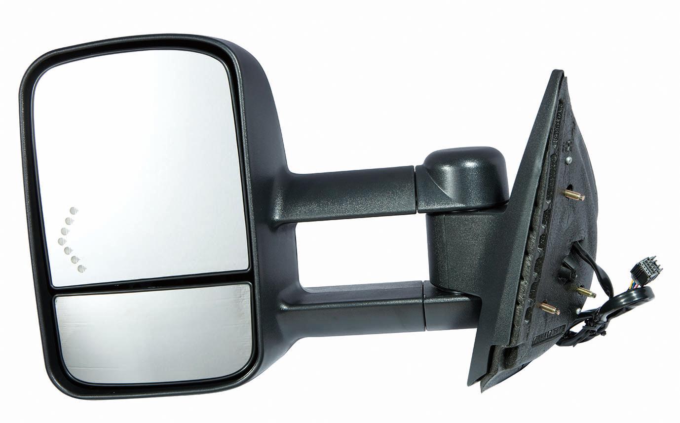 Rétroviseur extérieur côté conducteur pour GMC Sierra 1500 (2007-2013), électrique, chauffant, texturé, télescopique, avec clignotant et rabattable manuellement, pour remorquage, référence GM1320354