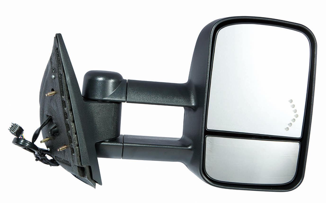 Rétroviseur extérieur côté passager pour GMC Denali 2500 (2011-2014), électrique, chauffant, texturé, type remorquage, télescopique, avec clignotant, rabattable manuellement, GM1321354
