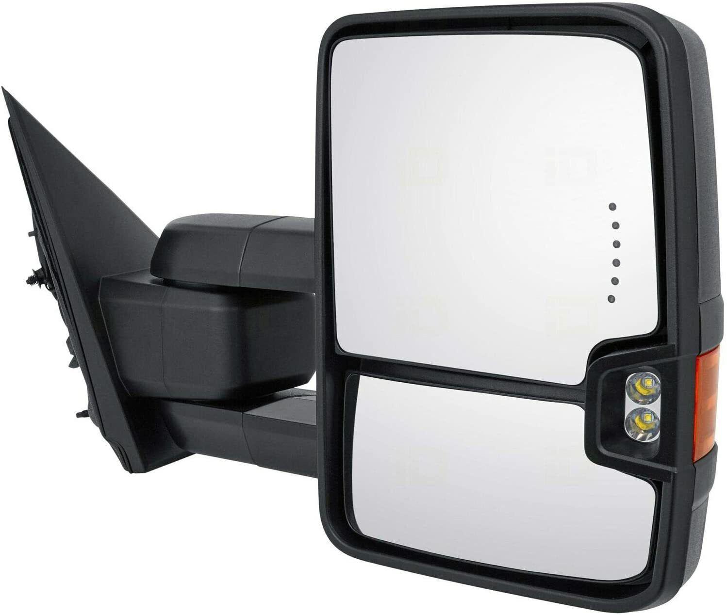 Rétroviseur extérieur côté passager pour GMC Denali 2500 (2015-2019), électrique et chauffant, type remorquage, avec feu de position latéral, clignotant intégré et projecteur de chargement, GM1321511