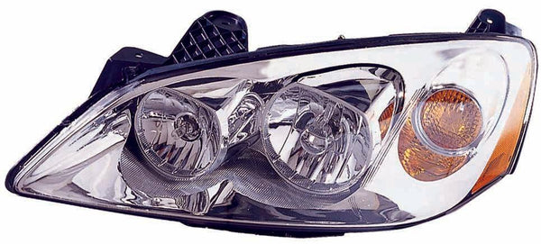 2008-2010 Pontiac G6 Head Lamp Driver Side With Clear Round Lens For Ctf Pkg Base/Gt Mdl 09-10/Gxp Mdl 08-09 High Quality