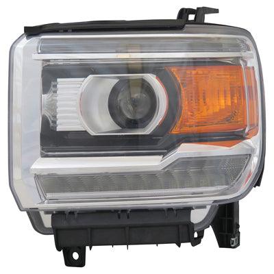 2015 Gmc Sierra 3500 Head Lamp Driver Side Halogen With Led Chrome High Quality