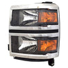 2014-2015 Chevrolet Silverado 1500 Head Lamp Driver Side Halogen Chrome With Out Projector Fits Wt/Lt Model High Quality