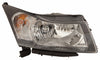 2011-2012 Chevrolet Cruze Head Lamp Passenger Side 1St Design Chrome Ring High Quality