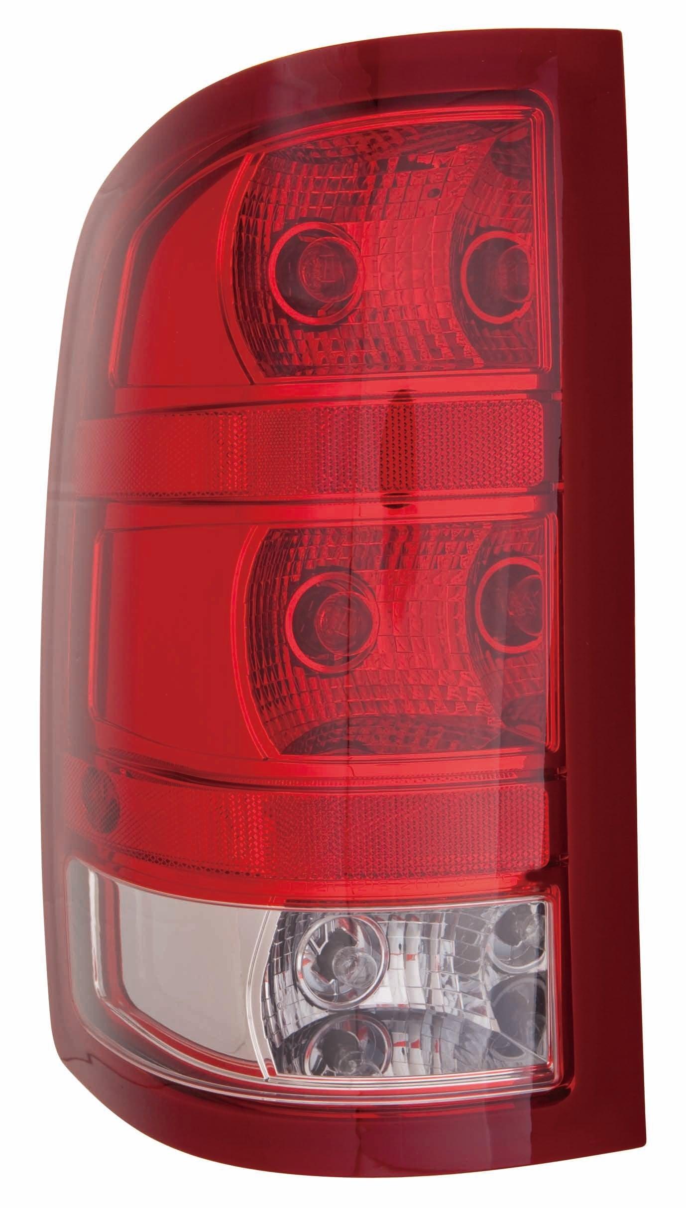 Feu arrière côté conducteur pour GMC Sierra 2500 (2011-2014), 2e génération, sans garniture rouge foncé, avec petit feu de recul (sauf modèle à embase/roues jumelées), référence GM2800250