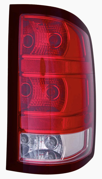 2009-2013 Gmc Sierra Hybrid Tail Lamp Passenger Side 1500 Series Base Model With Dark Trim/Large Bulb High Quality