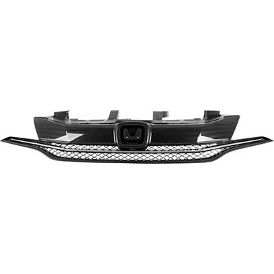 Calandre Honda Civic Coupé 2014-2015 Gris mat foncé avec moulure chromée (sauf Si), HO1200221
