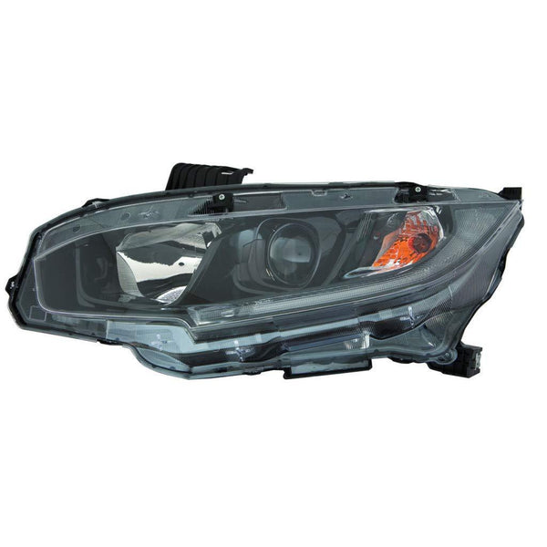 2019-2021 Honda Civic Sedan Head Lamp Driver Side Halogen With Black Bezel