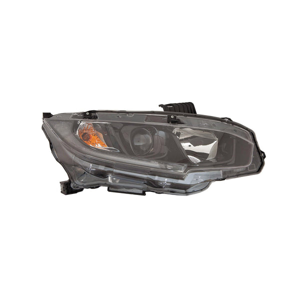 Head Lamp Passenger Side Honda Civic Coupe 2019-2020 Halogen With Black Bezel Capa , Ho2503192C