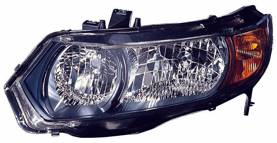 Phare avant côté conducteur pour Honda Civic Coupé 2006-2008, boîtier noir, haute qualité, HO2518111