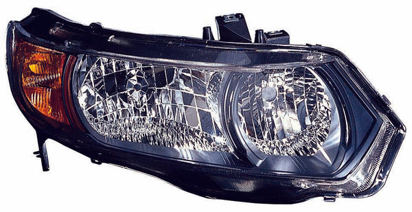 Head Lamp Passenger Side Honda Civic Coupe 2006-2008 Black Housing Capa , Ho2519111C