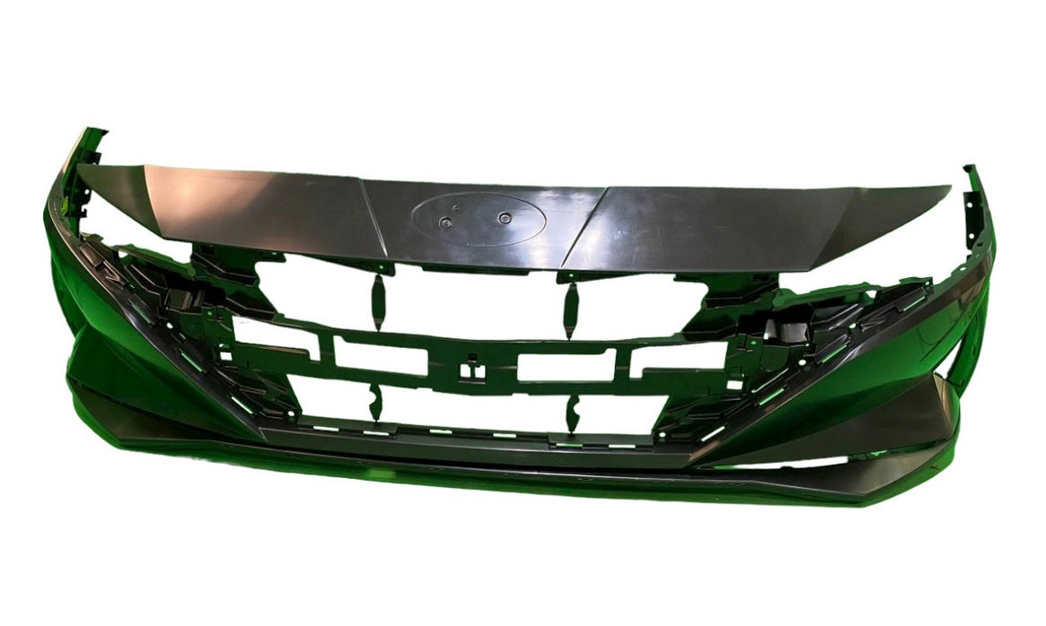 Pare-chocs avant Hyundai Elantra Berline 2021-2023 apprêté (sauf Limited, sans fentes pour déflecteurs), fabriqué aux États-Unis, référence Hy1000246C - Hunt Parts